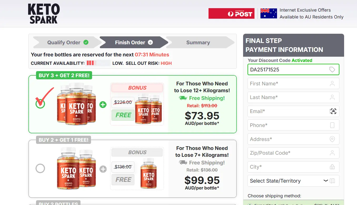 Keto Spark Gummies NZ Order Page